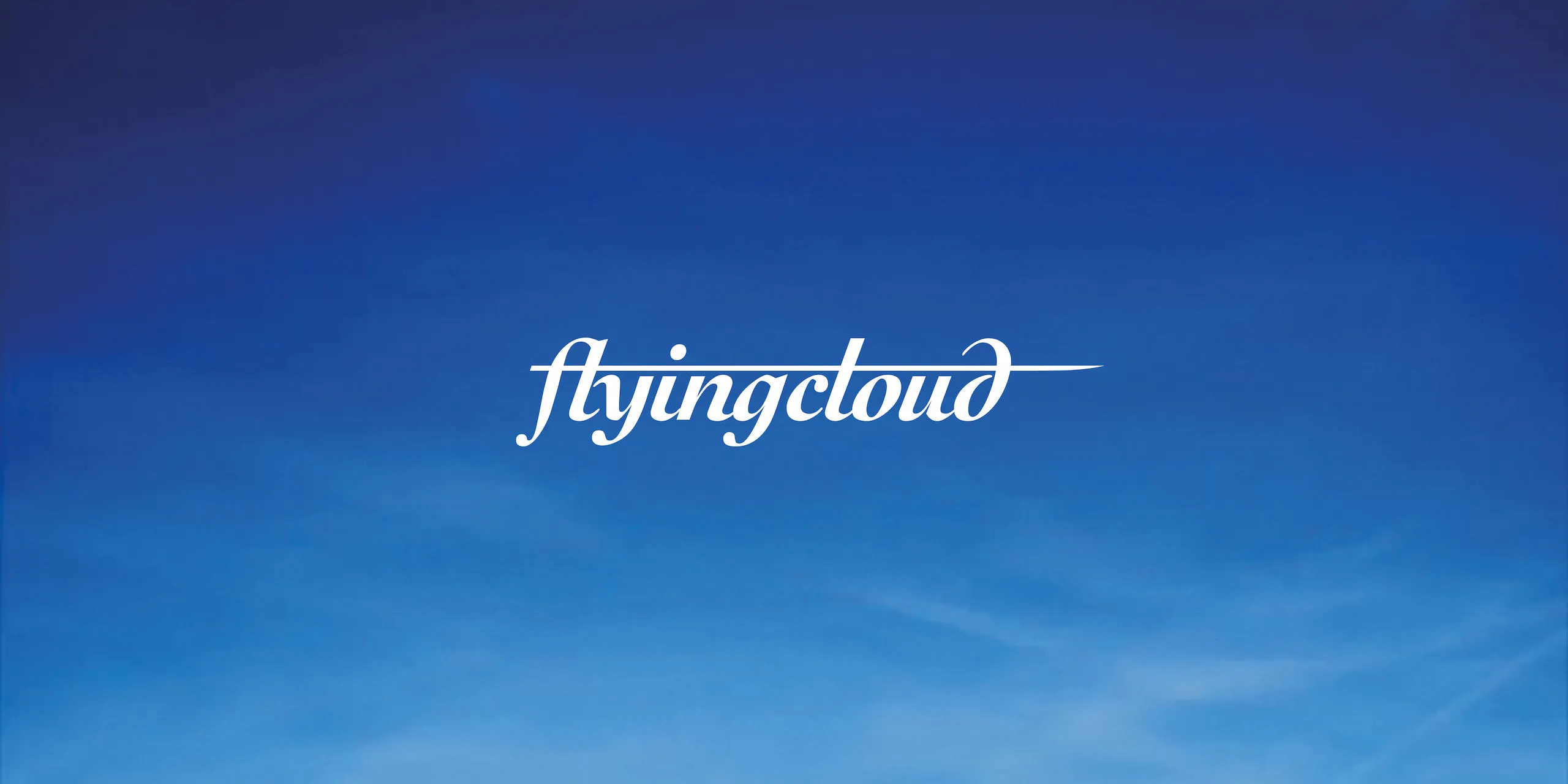 Flying Cloud wordmark against a blue sky